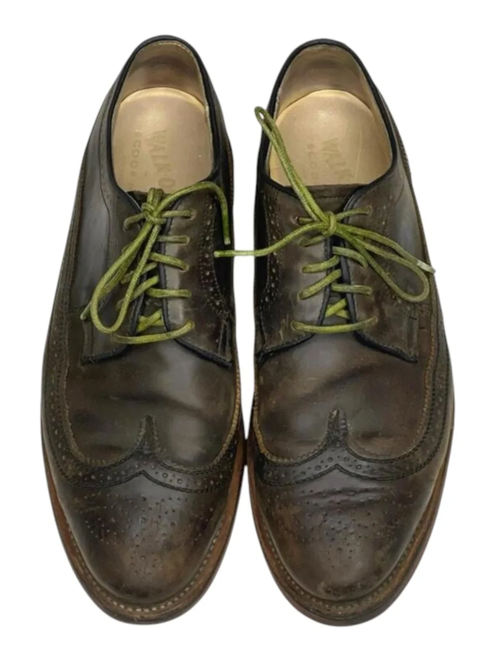 Scoop NYC x Walk Over 𖤐 Oxford Brogues Wingtips 𖤐 Olive Green 𖤐 9.5 𖤐 GQ Mag